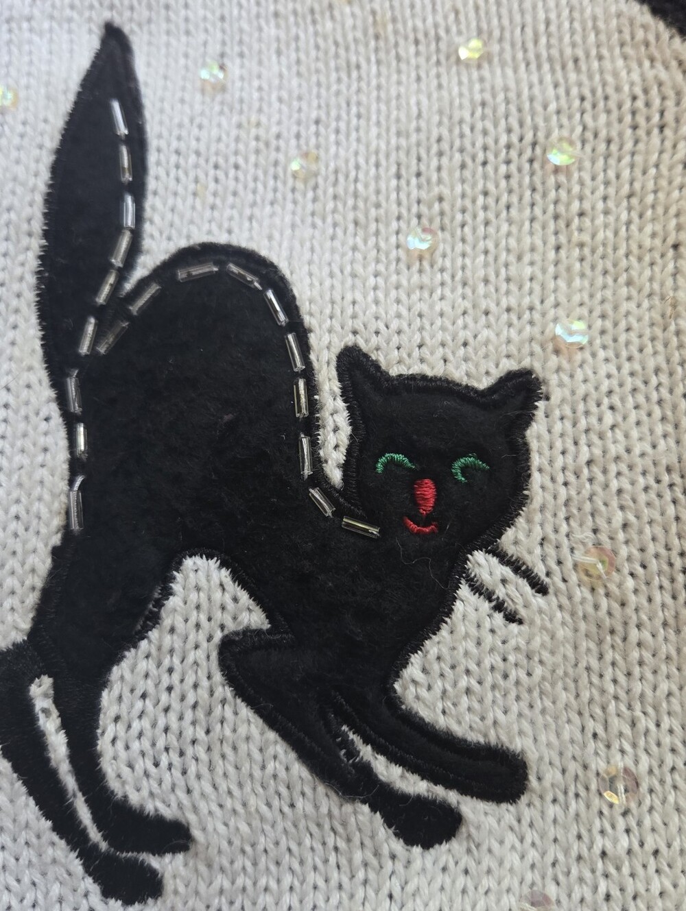BASIC EDITIONS Vintage Embellished Halloween Sweater Vest Large - Picture 5 of 7